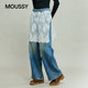 MOUSSY spring new sweet and cool hot girl style lace stitching ripped jeans 028IAA11-1024