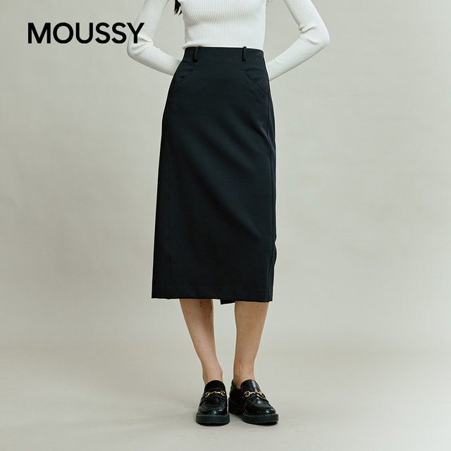 MOUSSY spring new commuting literary style solid color simple skirt for women 031IAA31-1471