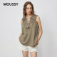 MOUSSY early spring new elegant pleated tie neck loose and comfortable vest 028IAA30-1007