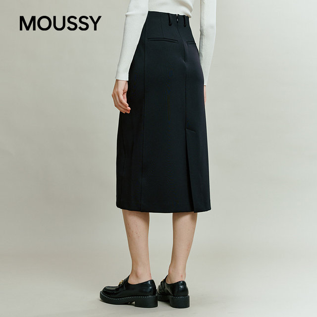 MOUSSY spring new commuting literary style solid color simple skirt for women 031IAA31-1471