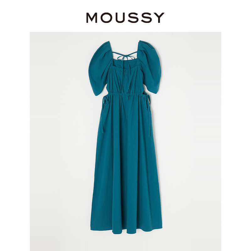 MOUSSY 夏季新品优雅气质通勤羊腿袖镂空大摆连衣裙010GS730-2220 - 图3