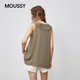 MOUSSY early spring new elegant pleated tie neck loose and comfortable vest 028IAA30-1007