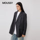 MOUSSY spring new minimalist style striped silhouette casual suit jacket women 028IAA30-1072