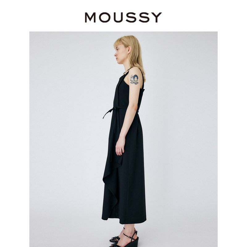 MOUSSY 夏季新品氛围感不对称设计吊带淑女连衣裙女010GS230-2190 - 图1