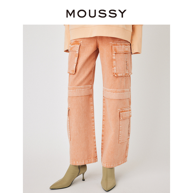 MOUSSY 2024夏季新品怀旧重工水洗多口袋工装牛仔裤010HS711-0600 - 图0