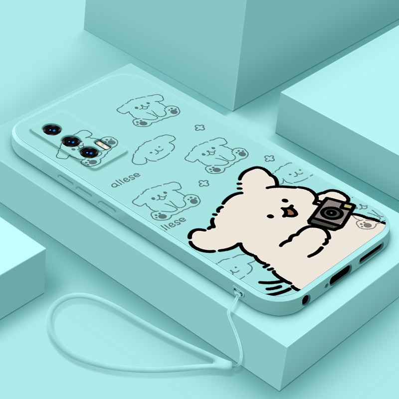 适用iqooneo5手机壳5s新款vivo iqooneo5se液态硅胶软壳5活力版iq00neo3镜头全包防摔neo855保护套卡通拍照狗