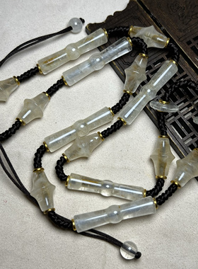 尼泊尔老水晶多棱珠白水晶竹节勒子水晶长管老珠子散珠项链配珠