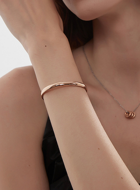 kitsh玫瑰金开口手镯金色可洗澡