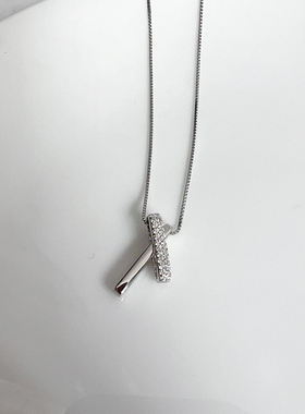 KITSH锆石打结项链女纯银锁骨链