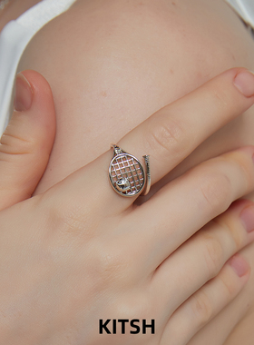 KITSH网球拍戒指高级运动风指环