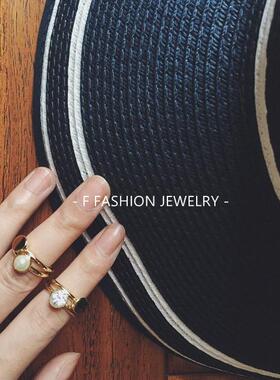 美国特别版珍珠混搭关节戒指