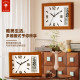 Polaris Solid Wood New Chinese Style Silent Calendar Wall Clock
