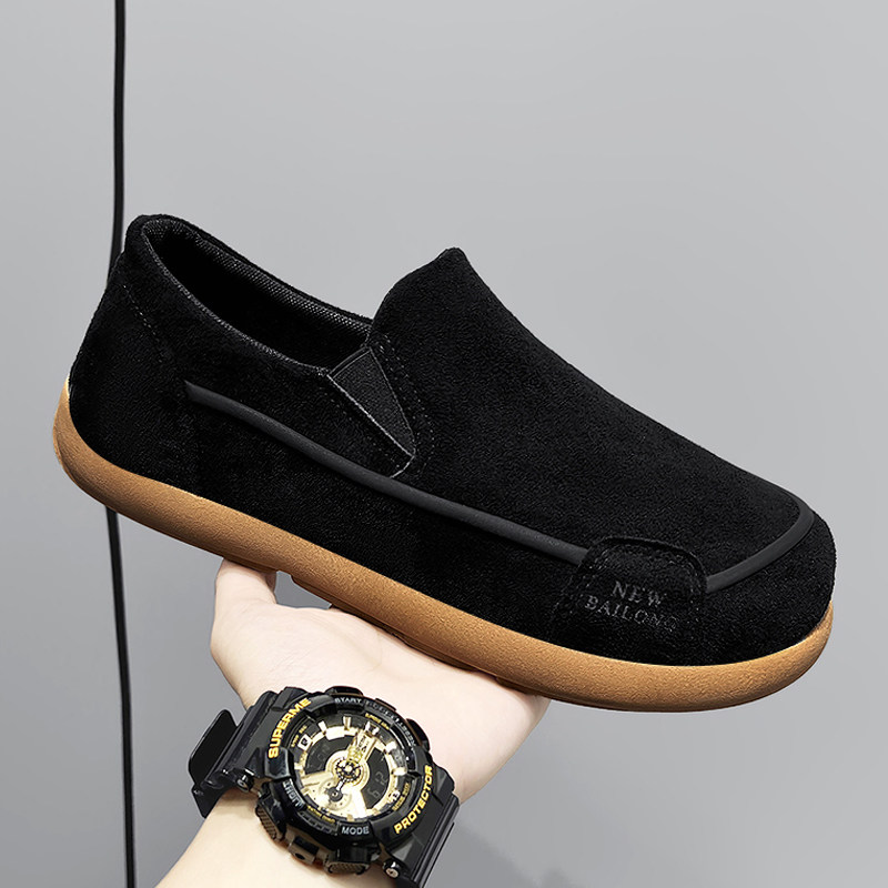 冬季男鞋休闲开车通勤公务鞋软底舒适上班豆豆鞋黑色爸爸翻毛皮鞋,淘宝优惠券,粉丝福利购,淘宝优惠卷