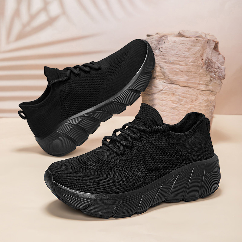 袜子男鞋夏季透气网面飞织大码45轻便防臭黑色青少年运动休闲网鞋,淘宝优惠券,粉丝福利购,淘宝优惠卷