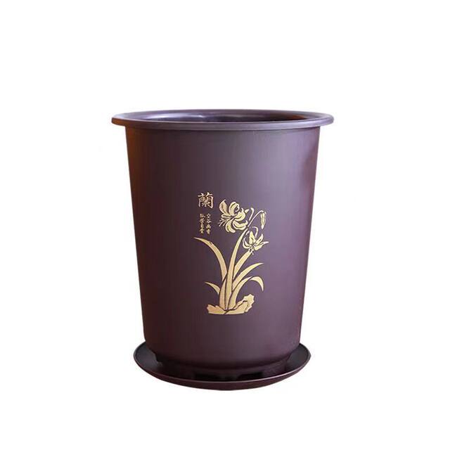 Orchid special pot flower pot special clearance Clivia imitation purple sand flower pot plastic high-end durable large orchid pot