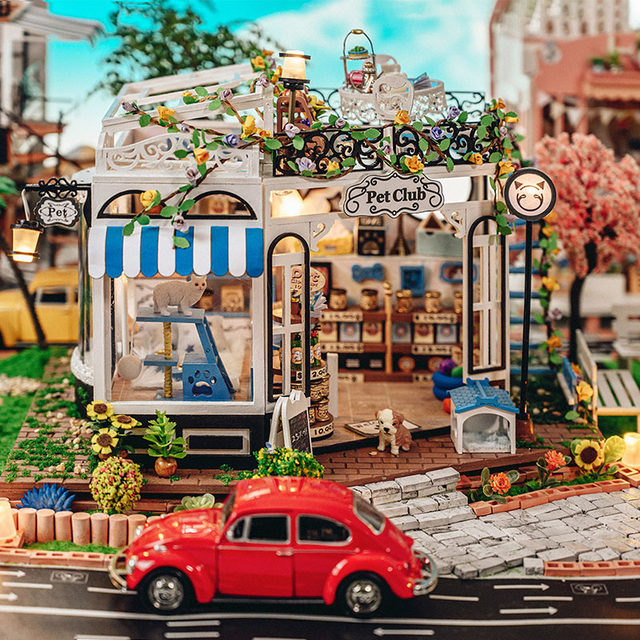 Miniature scenes: a pet shop DIY hut