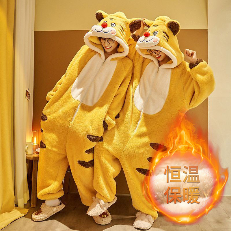 浪莎珊瑚绒睡衣女秋冬季长袖连体睡袍毛绒甜美厚款卡通韩范家居服 - 图0