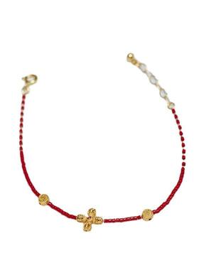 2025蛇年金刚杵手链女新中式国风高颜值手绳红色本命年琉璃手链