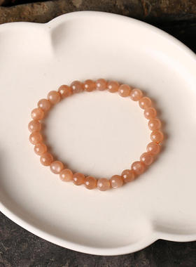 巴西天然金沙橙月光石手链 DIY单圈女士幸福宝石红太阳石手串