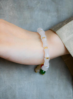 天然金丝玉竹节手链女节节高葫芦单圈手串雅丹隔壁玉石手链