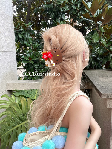 CCCRUI原创醋酸可爱夏威夷巨好看抓夹黑皮鲨鱼夹高级感卡通盘发抓 - 图2
