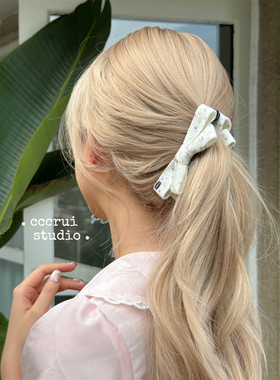 CCCRUI新款韩系ins风绝美碎花蝴蝶结香蕉夹高级感后脑勺马尾发夹