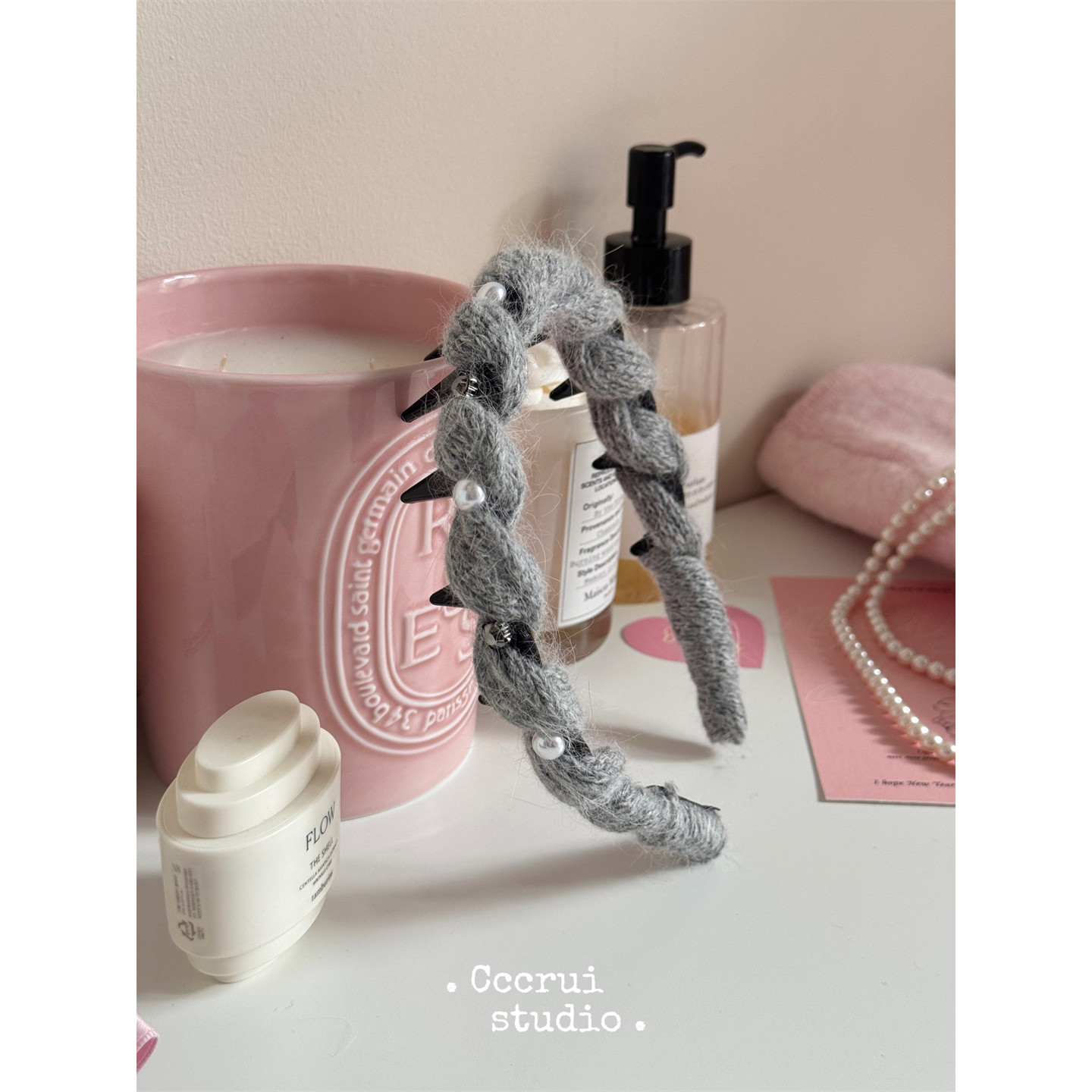 CCCRUI韩系新款毛线麻花珍珠发箍高级感洋气时尚锯齿头箍压发头饰,淘宝优惠券,粉丝福利购,淘宝优惠卷