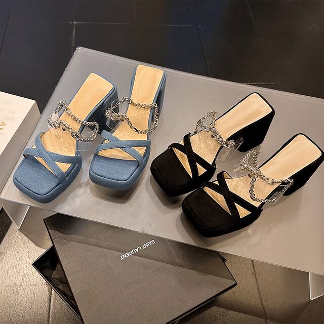 Uncle Totoro thick-soled open-toed sandals for women