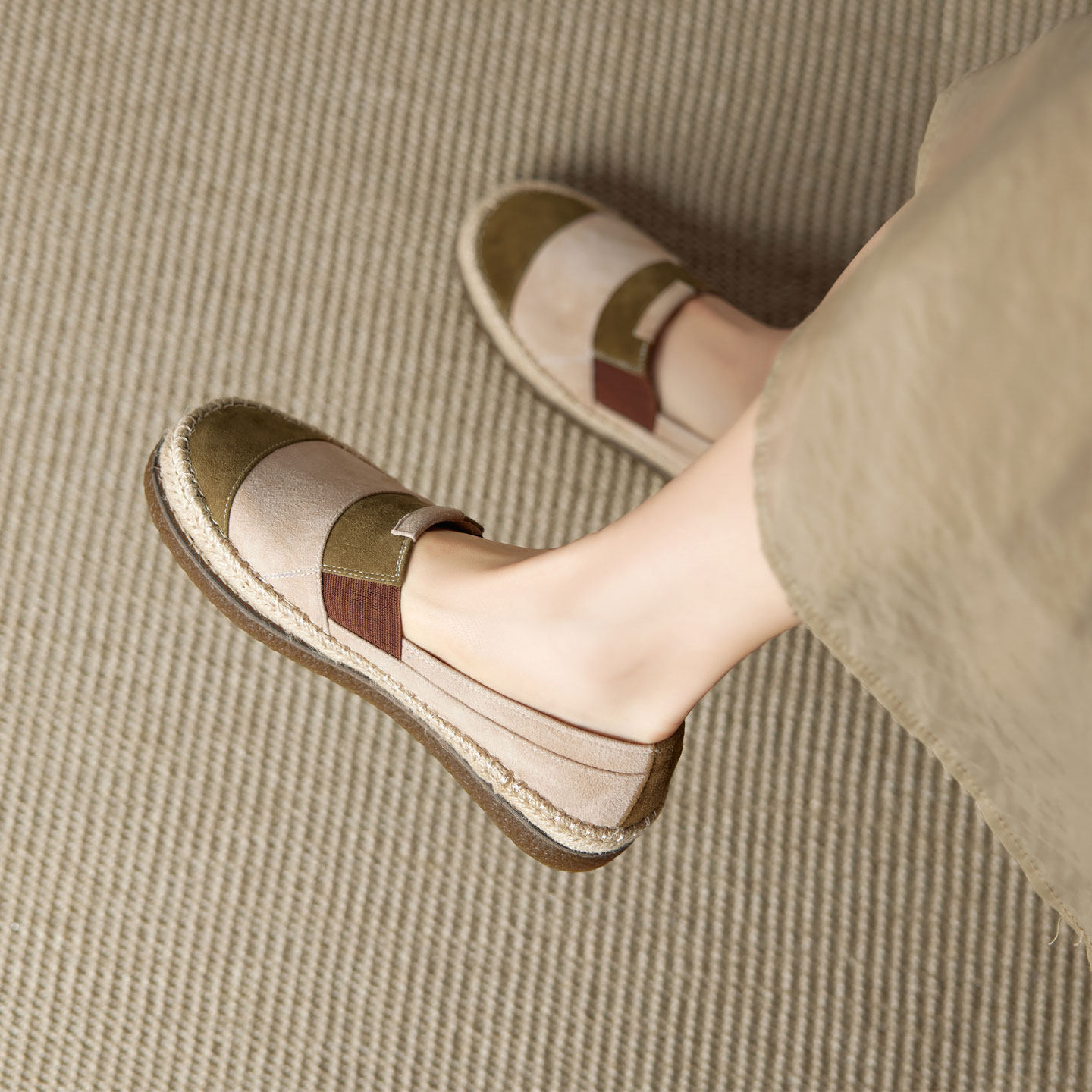 2025秋季新款真皮复古编织渔夫鞋女平底一脚蹬懒人鞋休闲百搭单鞋,淘宝优惠券,粉丝福利购,淘宝优惠卷