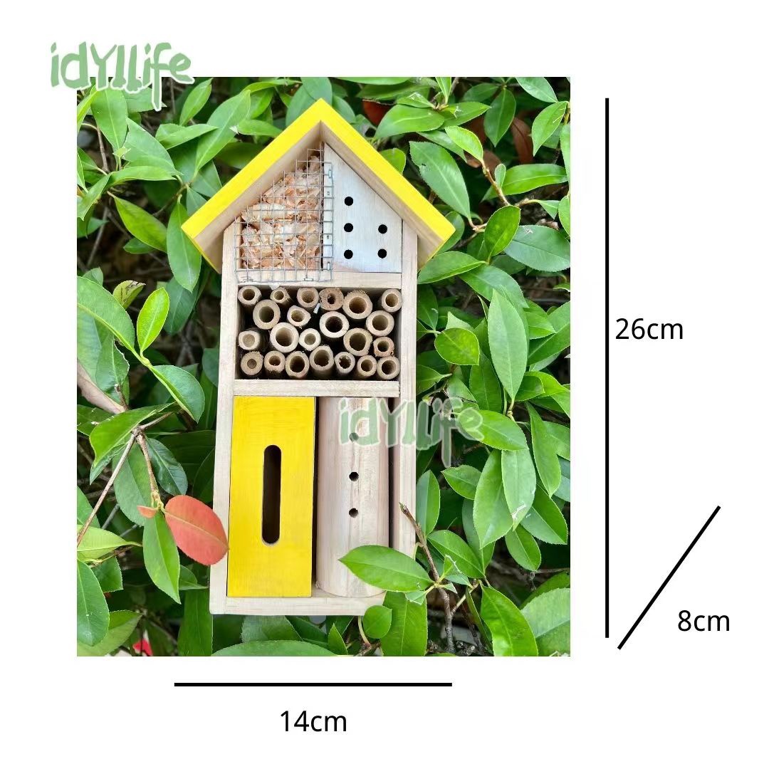 昆虫旅馆瓢虫屋益虫生态环境屋实木户外花园装饰房子小学校幼儿园