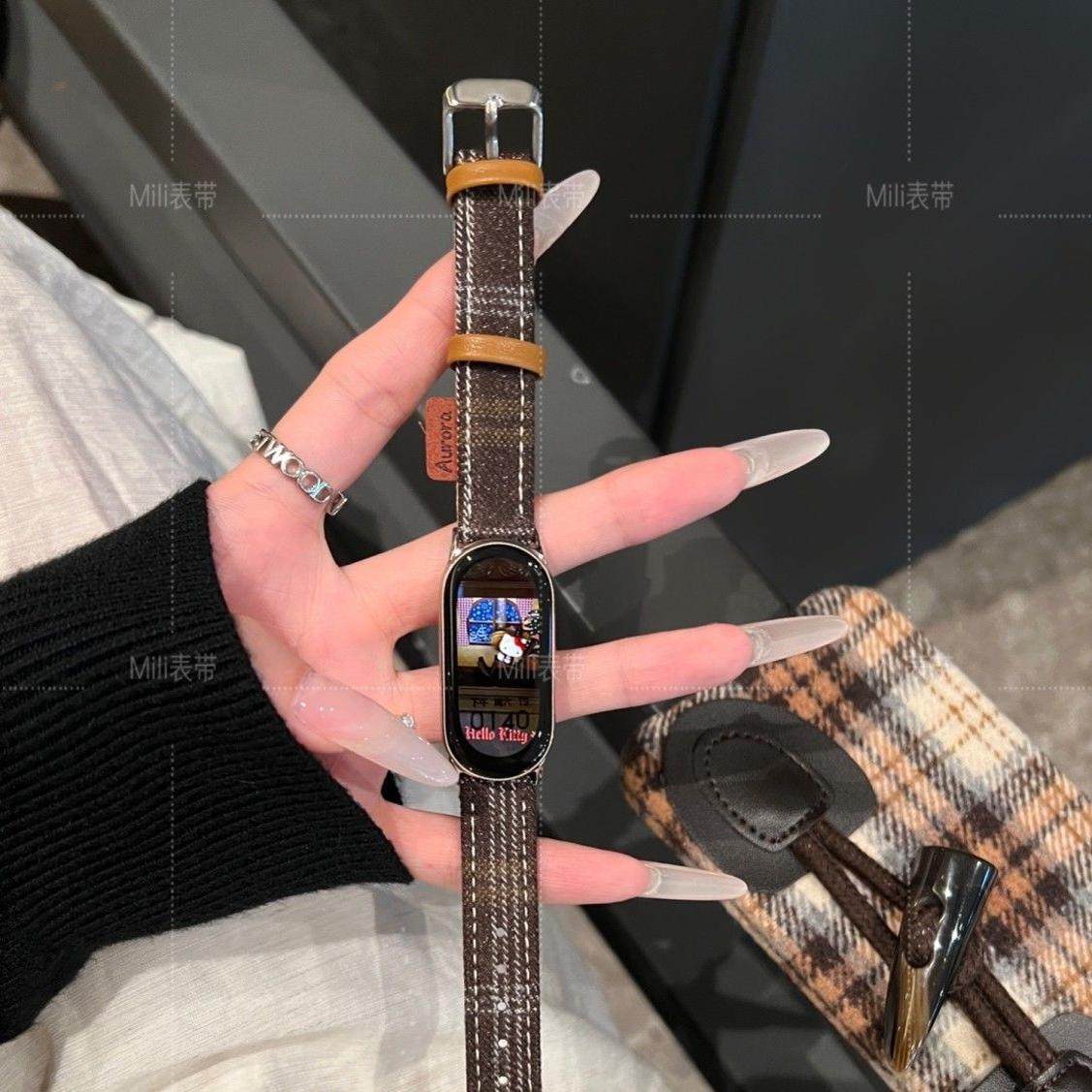 适用华为手环9NFC秋冬细款华为手环7彩色格子毛呢华为手环8表带女,淘宝优惠券,粉丝福利购,淘宝优惠卷