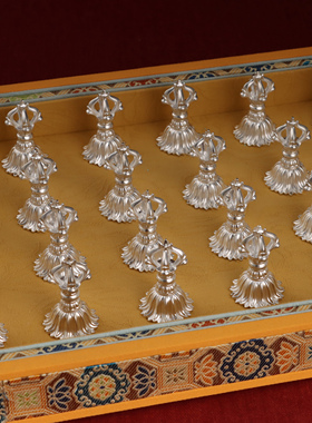 纯银毗卢帽冠五股杵头饰配件