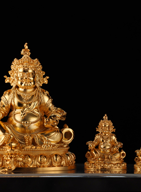 纯银黄财神摆件招财镇宅佛堂藏传