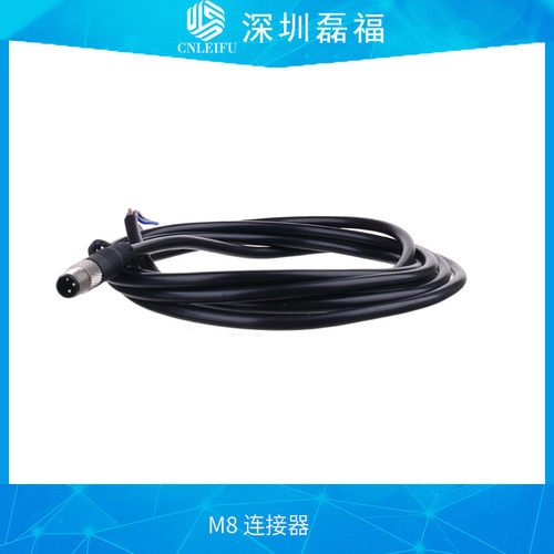 防水航空插头M8弯头直头3芯4芯 弯公头弯母头 传感器带线 一体线P - 图1