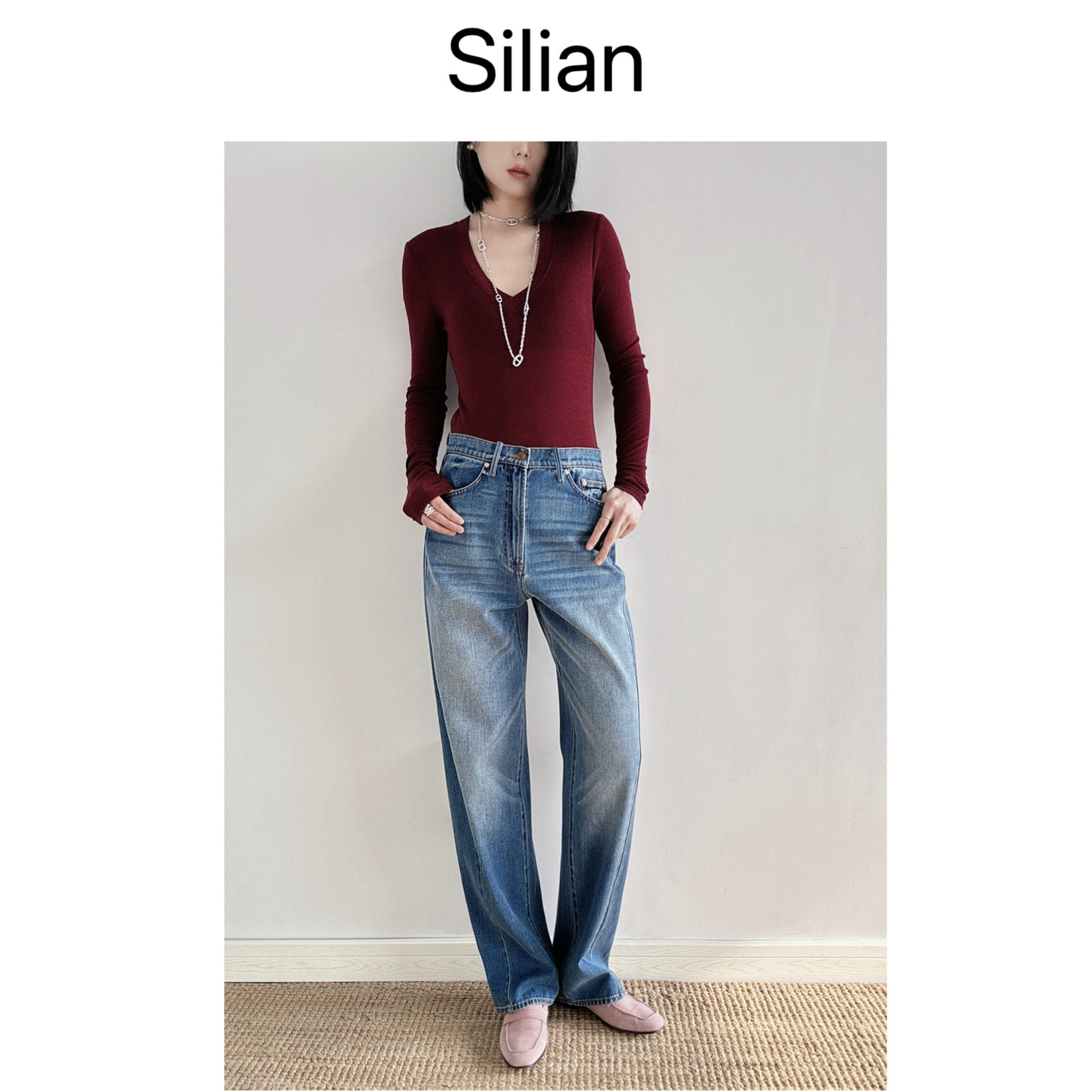 腔调十足｜26春夏｜分割弧线修腿显瘦｜重工水洗｜香蕉神裤牛仔裤