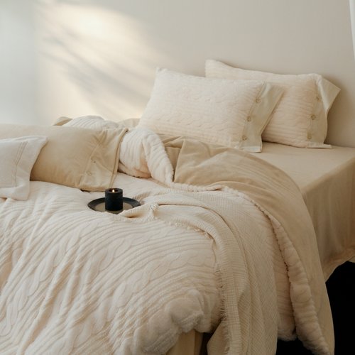 高端超柔牛奶绒毛绒款床上四件套2025新款珊瑚绒冬季加绒加厚被套 - 图3