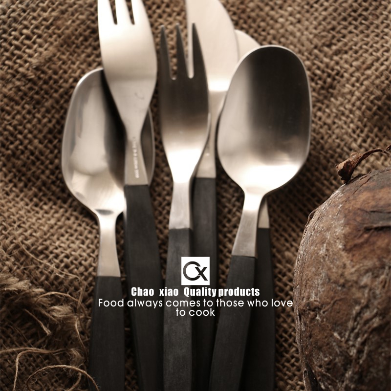 硬货！珍藏丹麦G家刀叉勺子不锈钢+树脂创意西餐餐具套装复古经典 - 图0