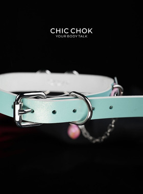 CHICCHOK真皮小狗项圈爱心吊坠