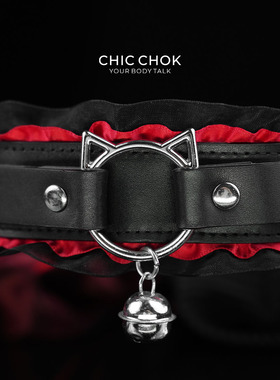 CHICCHOK原创牛皮项圈猫咪蕾丝
