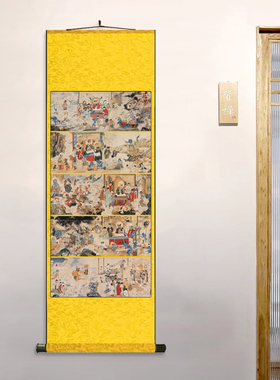九殿神像装饰画丝绸卷轴装饰挂画神仙水陆画十殿阎王画像道场供奉