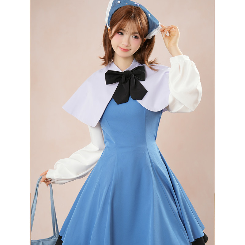 知世 秋季新款日系lolita重工设计感优雅日常披肩+连衣短裙两件套,淘宝优惠券,粉丝福利购,淘宝优惠卷