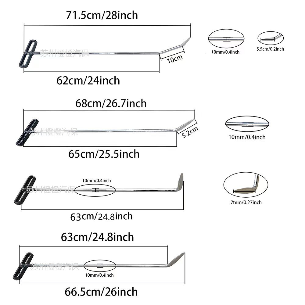 汽车车身凹陷修复工具合金钢尖头撬棍修复器冰雹坑维修套装4件套 - 图3