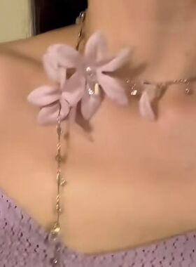 栀子香氛~夏季超仙花朵流苏项链女2026新款度假氛围感锁骨链颈链