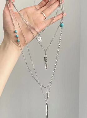 复古民族风项链波西米亚多层流苏女士时尚欧美夸张高级感小众项链