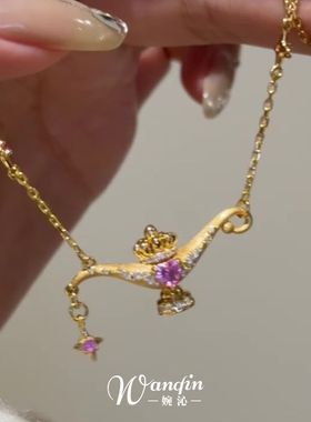 「神愿之力」金色阿拉丁神灯项链创意小众高颜值宫廷风锁骨链