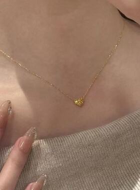 心动告白法式爱心设计流苏项链清冷复古千金气质新款百搭锁骨链