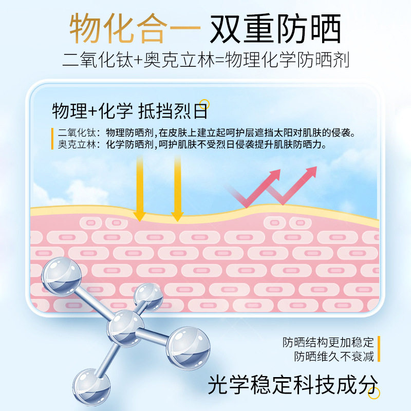 范里奇奇多维光护防晒霜清爽不油腻面部全身防水防汗隔离紫外线女