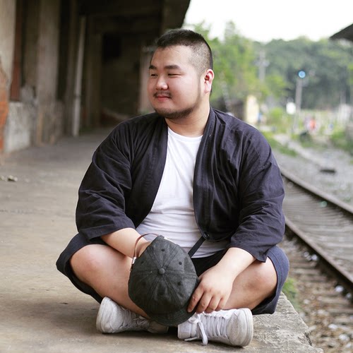 速食研究所 日本和服外套道袍复古和风男宽松大码日系秋冬开衫 - 图0