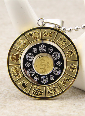钛钢八卦图保平安吊坠项链