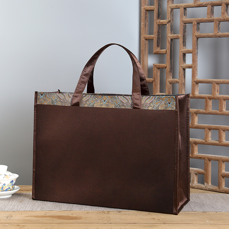 高档丝绸布袋茶叶茶饼袋红茶便携手提袋商务袋购物袋礼品袋定制 - 图1